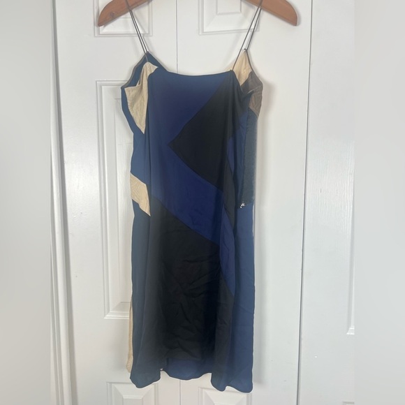 DIANE VON FURSTENBERG 'FREDERICA' Dress Tan/Midnight/Black/Khaki Brown Size 2 - Picture 12 of 16